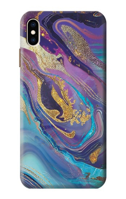 S3676 カラフルな抽象的な大理石の石 Colorful Abstract Marble Stone iPhone XS Max バックケース、フリップケース・カバー