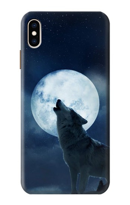 S3693 グリムホワイトウルフ満月 Grim White Wolf Full Moon iPhone XS Max バックケース、フリップケース・カバー