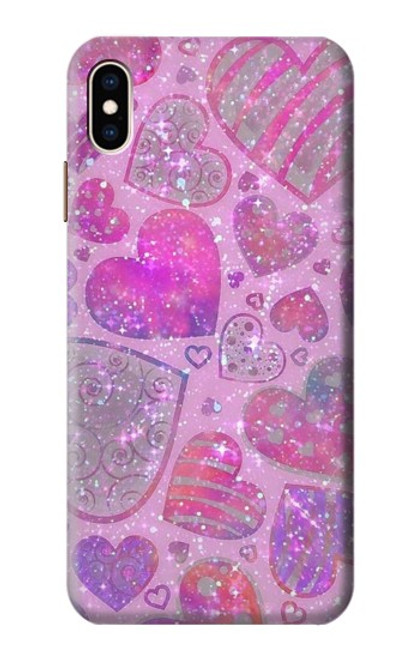 S3710 ピンクのラブハート Pink Love Heart iPhone XS Max バックケース、フリップケース・カバー