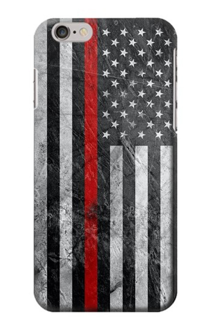 S3687 消防士細い赤い線アメリカの国旗 Firefighter Thin Red Line American Flag iPhone 6 Plus, iPhone 6s Plus バックケース、フリップケース・カバー