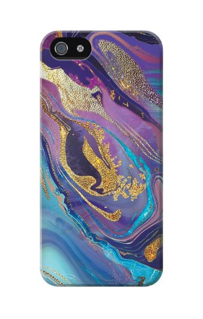 S3676 カラフルな抽象的な大理石の石 Colorful Abstract Marble Stone iPhone 5 5S SE バックケース、フリップケース・カバー