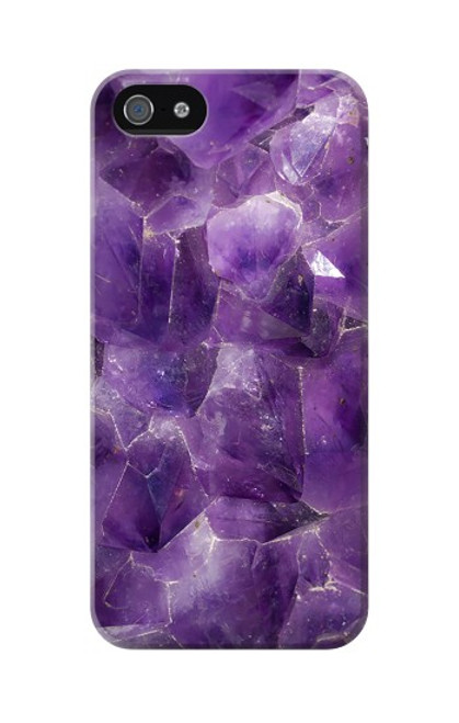 S3713 パープルクォーツアメジストグラフィックプリント Purple Quartz Amethyst Graphic Printed iPhone 5 5S SE バックケース、フリップケース・カバー