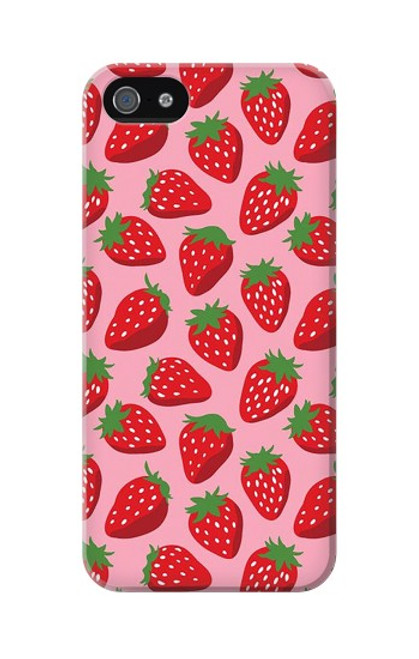 S3719 いちご柄 Strawberry Pattern iPhone 5 5S SE バックケース、フリップケース・カバー