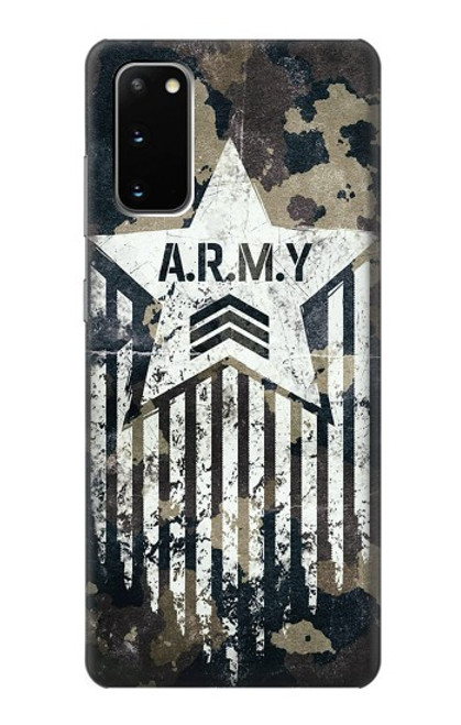 S3666 陸軍迷彩迷彩 Army Camo Camouflage Samsung Galaxy S20 バックケース、フリップケース・カバー