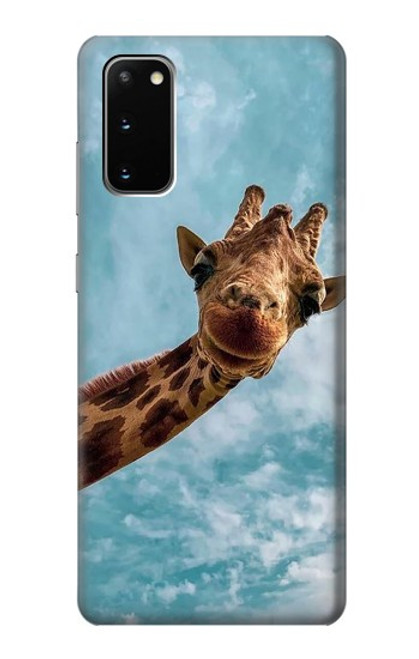 S3680 かわいいスマイルキリン Cute Smile Giraffe Samsung Galaxy S20 バックケース、フリップケース・カバー