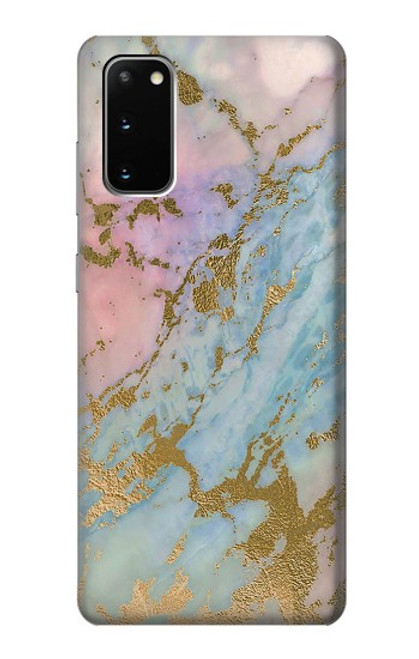 S3717 ローズゴールドブルーパステル大理石グラフィックプリント Rose Gold Blue Pastel Marble Graphic Printed Samsung Galaxy S20 バックケース、フリップケース・カバー