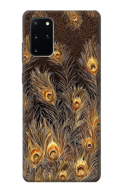 S3691 ゴールドピーコックフェザー Gold Peacock Feather Samsung Galaxy S20 Plus, Galaxy S20+ バックケース、フリップケース・カバー