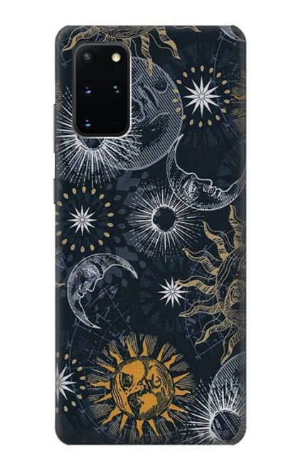 S3702 月と太陽 Moon and Sun Samsung Galaxy S20 Plus, Galaxy S20+ バックケース、フリップケース・カバー