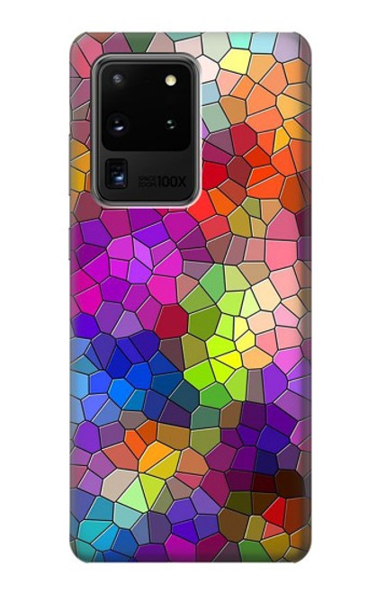 S3677 カラフルなレンガのモザイク Colorful Brick Mosaics Samsung Galaxy S20 Ultra バックケース、フリップケース・カバー