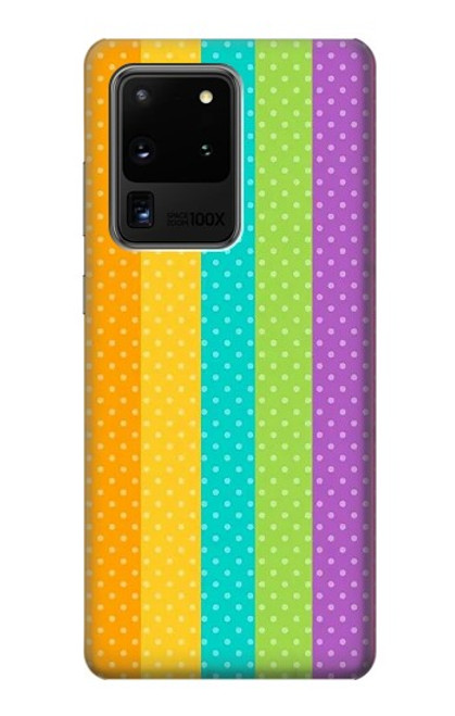 S3678 カラフルなレインボーバーティカル Colorful Rainbow Vertical Samsung Galaxy S20 Ultra バックケース、フリップケース・カバー