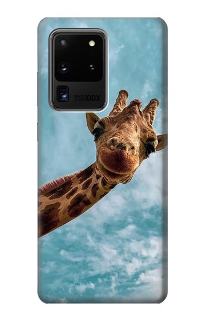 S3680 かわいいスマイルキリン Cute Smile Giraffe Samsung Galaxy S20 Ultra バックケース、フリップケース・カバー