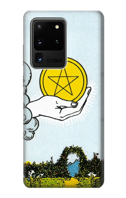 S3722 タロットカードペンタクルコインのエース Tarot Card Ace of Pentacles Coins Samsung Galaxy S20 Ultra バックケース、フリップケース・カバー