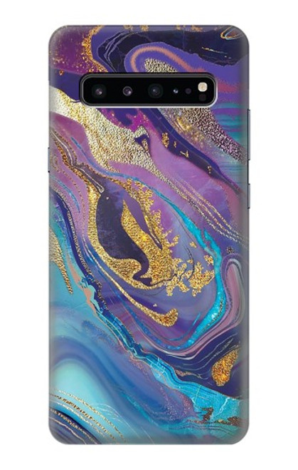 S3676 カラフルな抽象的な大理石の石 Colorful Abstract Marble Stone Samsung Galaxy S10 5G バックケース、フリップケース・カバー