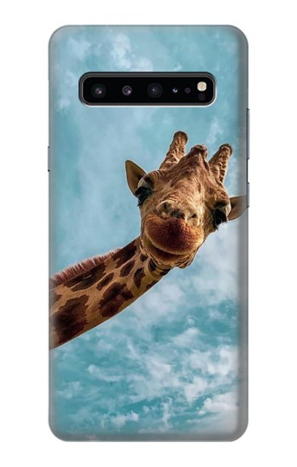 S3680 かわいいスマイルキリン Cute Smile Giraffe Samsung Galaxy S10 5G バックケース、フリップケース・カバー