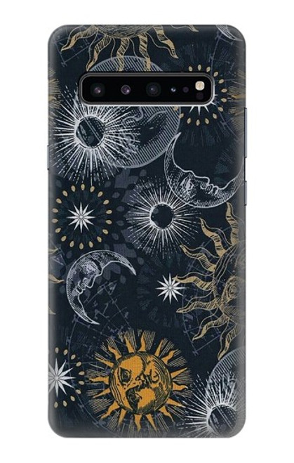 S3702 月と太陽 Moon and Sun Samsung Galaxy S10 5G バックケース、フリップケース・カバー