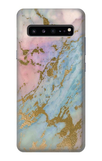 S3717 ローズゴールドブルーパステル大理石グラフィックプリント Rose Gold Blue Pastel Marble Graphic Printed Samsung Galaxy S10 5G バックケース、フリップケース・カバー