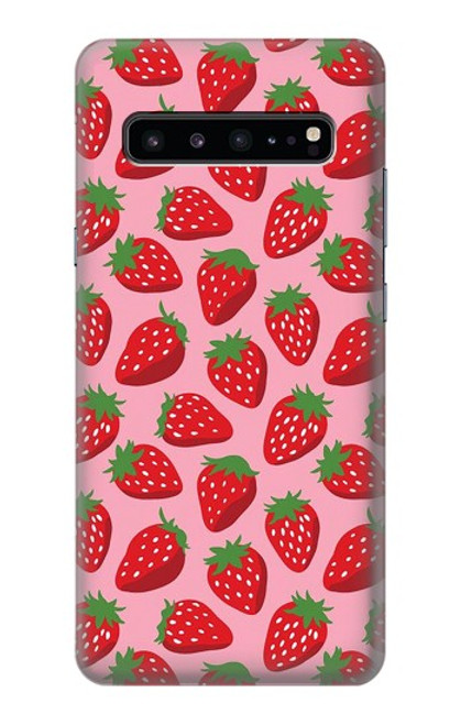 S3719 いちご柄 Strawberry Pattern Samsung Galaxy S10 5G バックケース、フリップケース・カバー