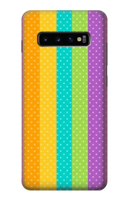 S3678 カラフルなレインボーバーティカル Colorful Rainbow Vertical Samsung Galaxy S10 Plus バックケース、フリップケース・カバー