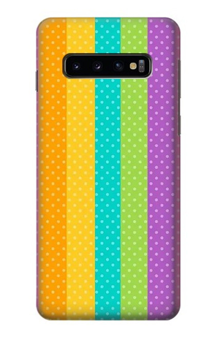 S3678 カラフルなレインボーバーティカル Colorful Rainbow Vertical Samsung Galaxy S10 バックケース、フリップケース・カバー