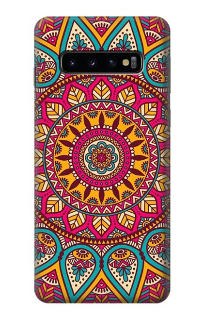 S3694 ヒッピーアートパターン Hippie Art Pattern Samsung Galaxy S10 バックケース、フリップケース・カバー