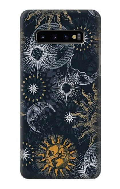 S3702 月と太陽 Moon and Sun Samsung Galaxy S10 バックケース、フリップケース・カバー