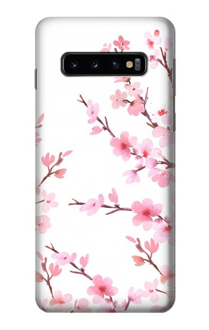 S3707 ピンクの桜の春の花 Pink Cherry Blossom Spring Flower Samsung Galaxy S10 バックケース、フリップケース・カバー