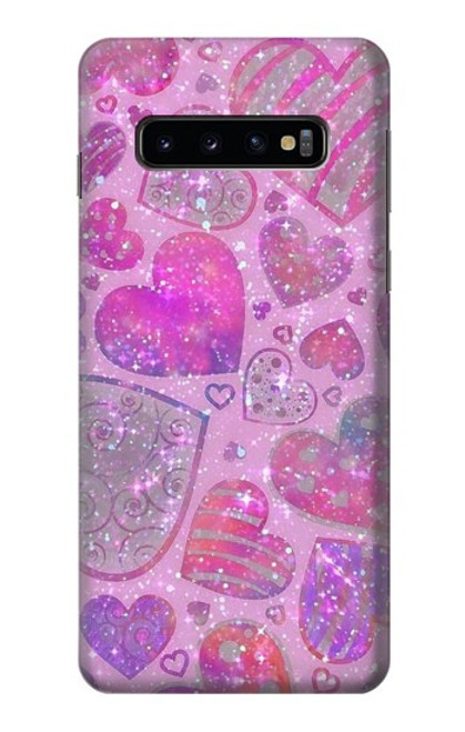 S3710 ピンクのラブハート Pink Love Heart Samsung Galaxy S10 バックケース、フリップケース・カバー