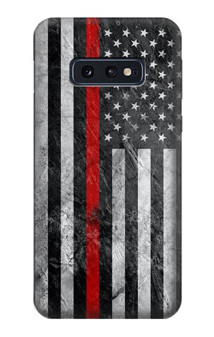 S3687 消防士細い赤い線アメリカの国旗 Firefighter Thin Red Line American Flag Samsung Galaxy S10e バックケース、フリップケース・カバー