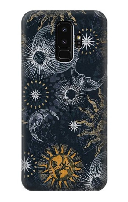 S3702 月と太陽 Moon and Sun Samsung Galaxy S9 Plus バックケース、フリップケース・カバー