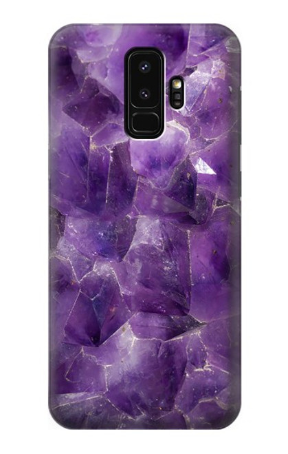 S3713 パープルクォーツアメジストグラフィックプリント Purple Quartz Amethyst Graphic Printed Samsung Galaxy S9 Plus バックケース、フリップケース・カバー
