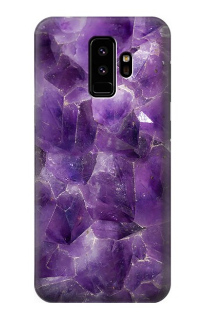 S3713 パープルクォーツアメジストグラフィックプリント Purple Quartz Amethyst Graphic Printed Samsung Galaxy S9 バックケース、フリップケース・カバー