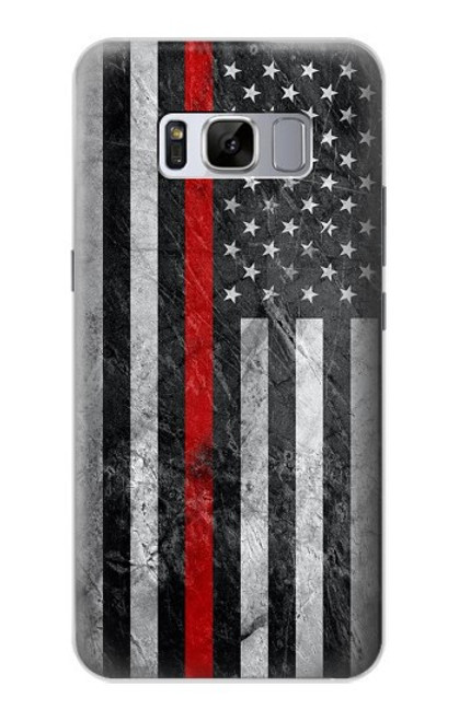 S3687 消防士細い赤い線アメリカの国旗 Firefighter Thin Red Line American Flag Samsung Galaxy S8 バックケース、フリップケース・カバー