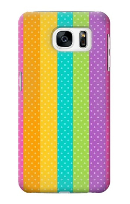 S3678 カラフルなレインボーバーティカル Colorful Rainbow Vertical Samsung Galaxy S7 バックケース、フリップケース・カバー