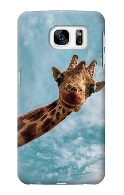 S3680 かわいいスマイルキリン Cute Smile Giraffe Samsung Galaxy S7 バックケース、フリップケース・カバー