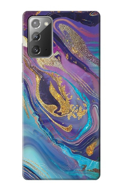 S3676 カラフルな抽象的な大理石の石 Colorful Abstract Marble Stone Samsung Galaxy Note 20 バックケース、フリップケース・カバー