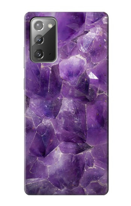 S3713 パープルクォーツアメジストグラフィックプリント Purple Quartz Amethyst Graphic Printed Samsung Galaxy Note 20 バックケース、フリップケース・カバー