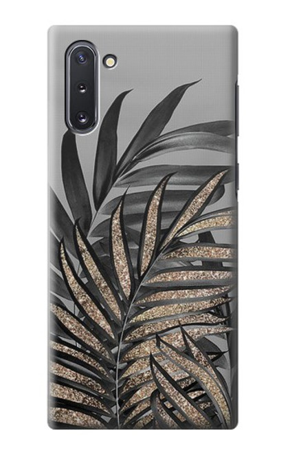 S3692 灰色の黒いヤシの葉 Gray Black Palm Leaves Samsung Galaxy Note 10 バックケース、フリップケース・カバー