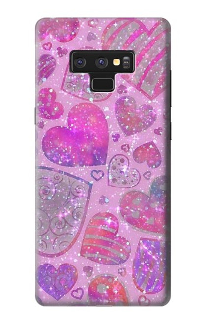 S3710 ピンクのラブハート Pink Love Heart Note 9 Samsung Galaxy Note9 バックケース、フリップケース・カバー