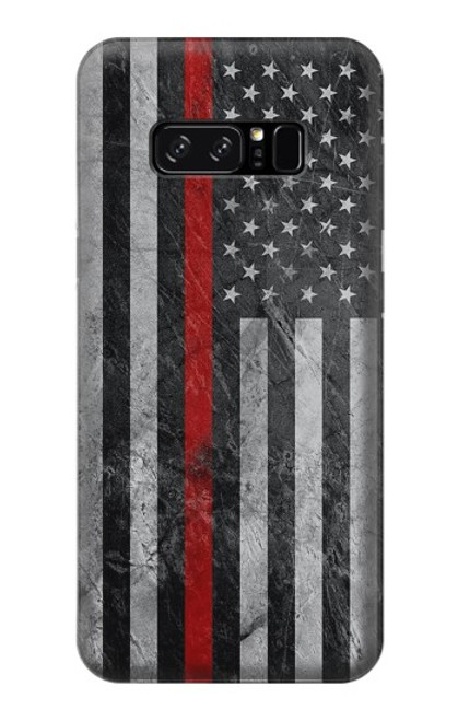 S3687 消防士細い赤い線アメリカの国旗 Firefighter Thin Red Line American Flag Note 8 Samsung Galaxy Note8 バックケース、フリップケース・カバー