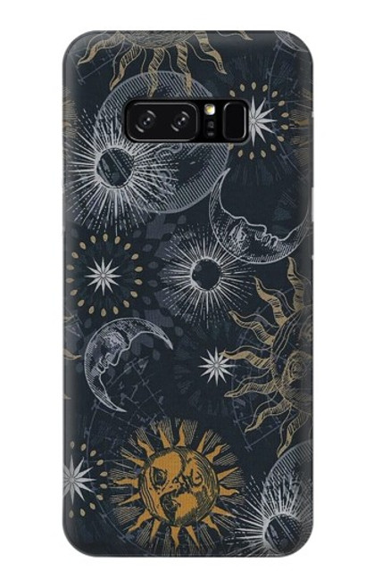 S3702 月と太陽 Moon and Sun Note 8 Samsung Galaxy Note8 バックケース、フリップケース・カバー
