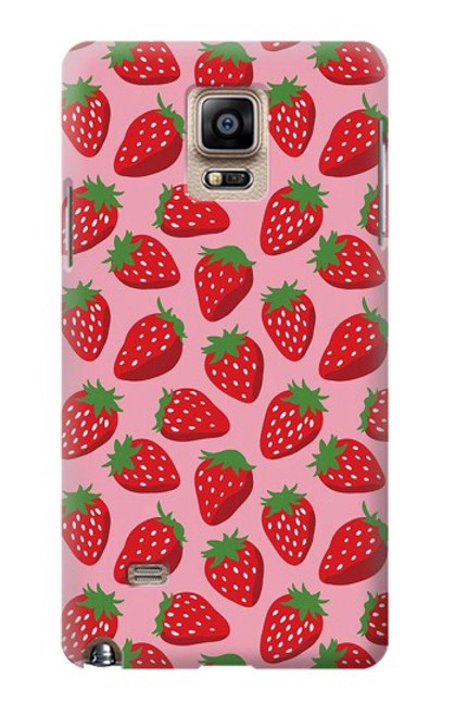 S3719 いちご柄 Strawberry Pattern Samsung Galaxy Note 4 バックケース、フリップケース・カバー