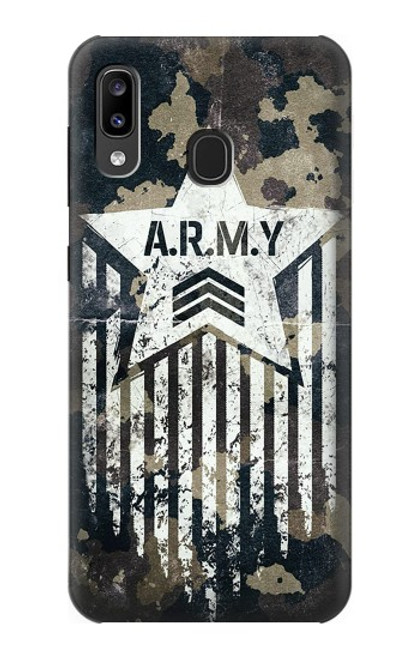 S3666 陸軍迷彩迷彩 Army Camo Camouflage Samsung Galaxy A20, Galaxy A30 バックケース、フリップケース・カバー