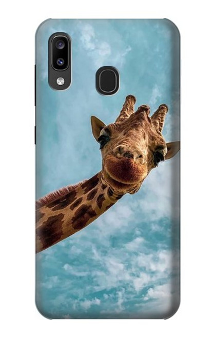 S3680 かわいいスマイルキリン Cute Smile Giraffe Samsung Galaxy A20, Galaxy A30 バックケース、フリップケース・カバー