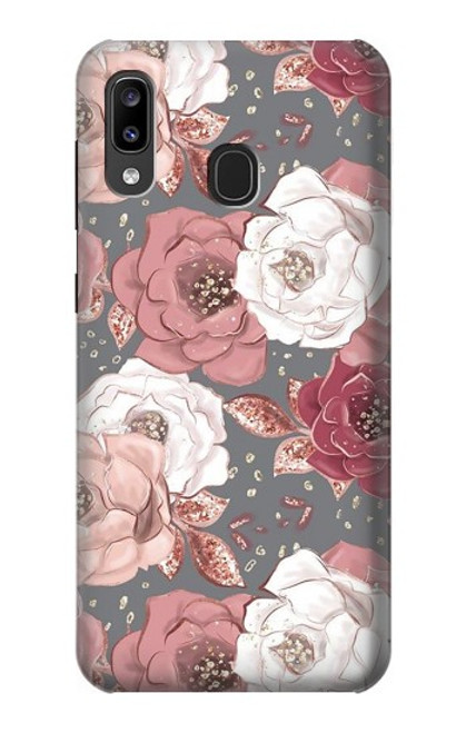 S3716 バラの花柄 Rose Floral Pattern Samsung Galaxy A20, Galaxy A30 バックケース、フリップケース・カバー