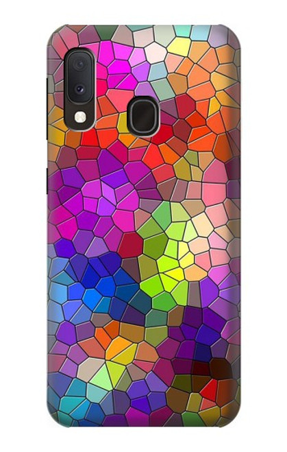 S3677 カラフルなレンガのモザイク Colorful Brick Mosaics Samsung Galaxy A20e バックケース、フリップケース・カバー