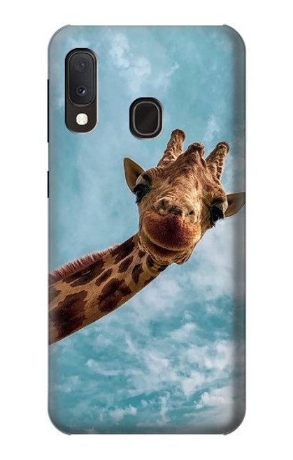 S3680 かわいいスマイルキリン Cute Smile Giraffe Samsung Galaxy A20e バックケース、フリップケース・カバー