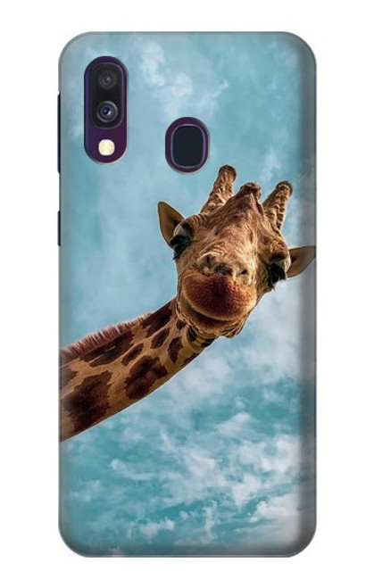 S3680 かわいいスマイルキリン Cute Smile Giraffe Samsung Galaxy A40 バックケース、フリップケース・カバー