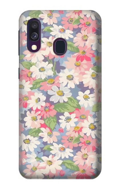 S3688 花の花のアートパターン Floral Flower Art Pattern Samsung Galaxy A40 バックケース、フリップケース・カバー