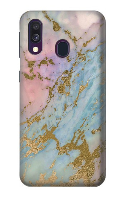 S3717 ローズゴールドブルーパステル大理石グラフィックプリント Rose Gold Blue Pastel Marble Graphic Printed Samsung Galaxy A40 バックケース、フリップケース・カバー