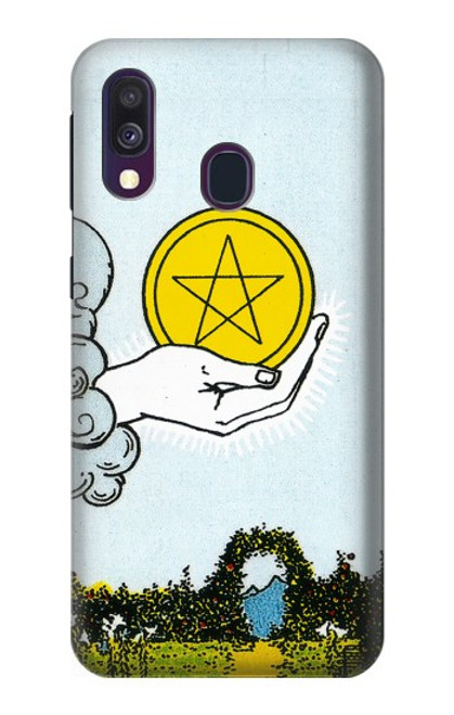 S3722 タロットカードペンタクルコインのエース Tarot Card Ace of Pentacles Coins Samsung Galaxy A40 バックケース、フリップケース・カバー